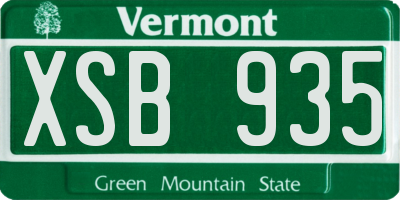 VT license plate XSB935
