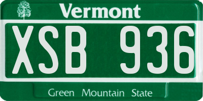 VT license plate XSB936