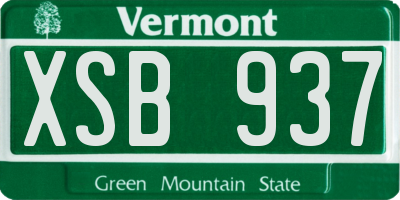 VT license plate XSB937