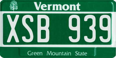 VT license plate XSB939