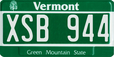 VT license plate XSB944