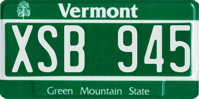 VT license plate XSB945