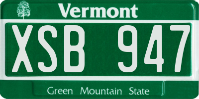 VT license plate XSB947