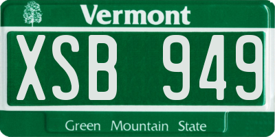 VT license plate XSB949