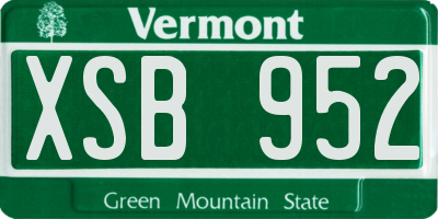 VT license plate XSB952