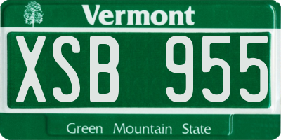 VT license plate XSB955