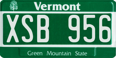 VT license plate XSB956