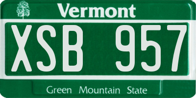 VT license plate XSB957