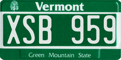 VT license plate XSB959