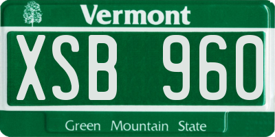 VT license plate XSB960