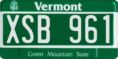 VT license plate XSB961