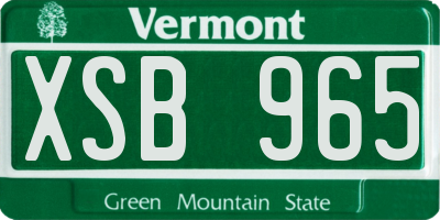 VT license plate XSB965