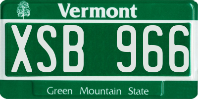 VT license plate XSB966