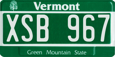 VT license plate XSB967