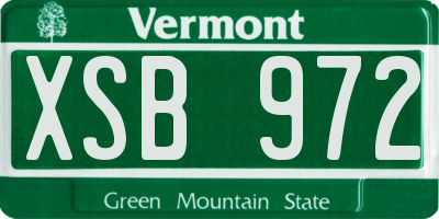 VT license plate XSB972