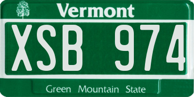 VT license plate XSB974