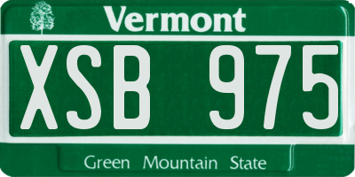 VT license plate XSB975