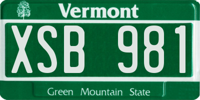 VT license plate XSB981
