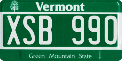 VT license plate XSB990