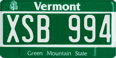 VT license plate XSB994