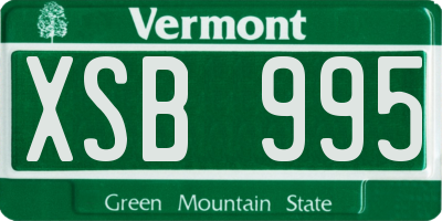 VT license plate XSB995