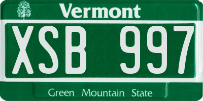 VT license plate XSB997