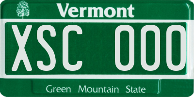 VT license plate XSC000