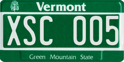 VT license plate XSC005