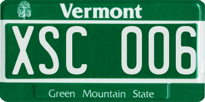 VT license plate XSC006