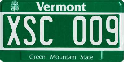 VT license plate XSC009