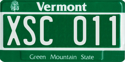 VT license plate XSC011