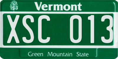VT license plate XSC013