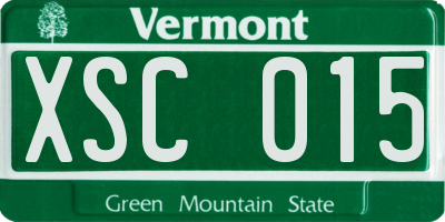 VT license plate XSC015