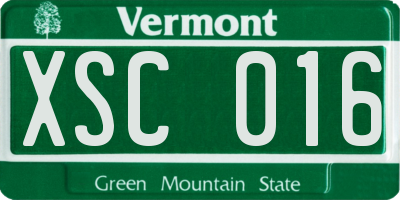 VT license plate XSC016