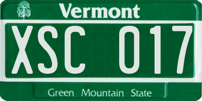 VT license plate XSC017