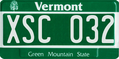 VT license plate XSC032