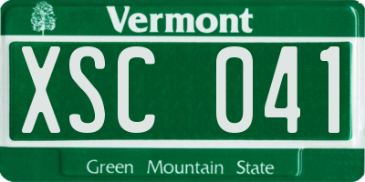 VT license plate XSC041