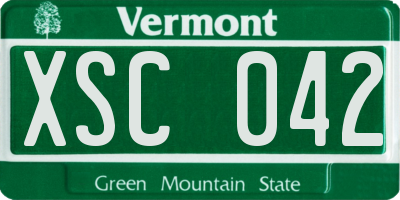 VT license plate XSC042