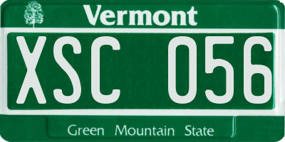 VT license plate XSC056