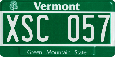 VT license plate XSC057