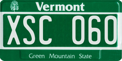 VT license plate XSC060