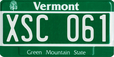 VT license plate XSC061