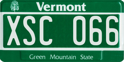 VT license plate XSC066