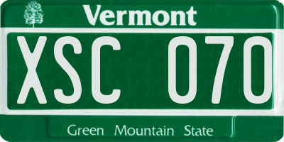 VT license plate XSC070