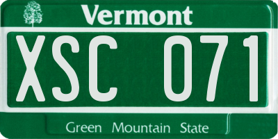 VT license plate XSC071