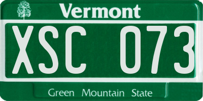 VT license plate XSC073