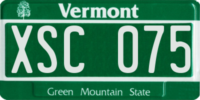 VT license plate XSC075
