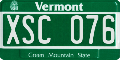 VT license plate XSC076