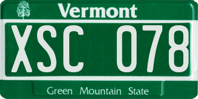 VT license plate XSC078