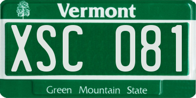 VT license plate XSC081